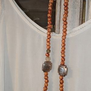 Boho white Lacy tank